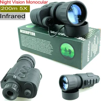 

200M Night Vision Monocular Hunting Scope 5X Telescope Infrared Green Imaging Bering-85 Waterproof Anti-fog NV Monocular IR Cam