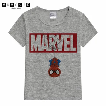 

Little Girl Boy MARVEL Print T-shirt Kid Children Managa Funny T Shirts Toddler Girl Pink Grey White Tops