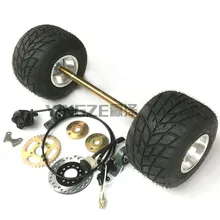 DIY четыре колеса GO KART картинг детская коляска ATV UTV тормозного диска ротора звездочки 60 см задняя ось с 5 дюймов колеса шины
