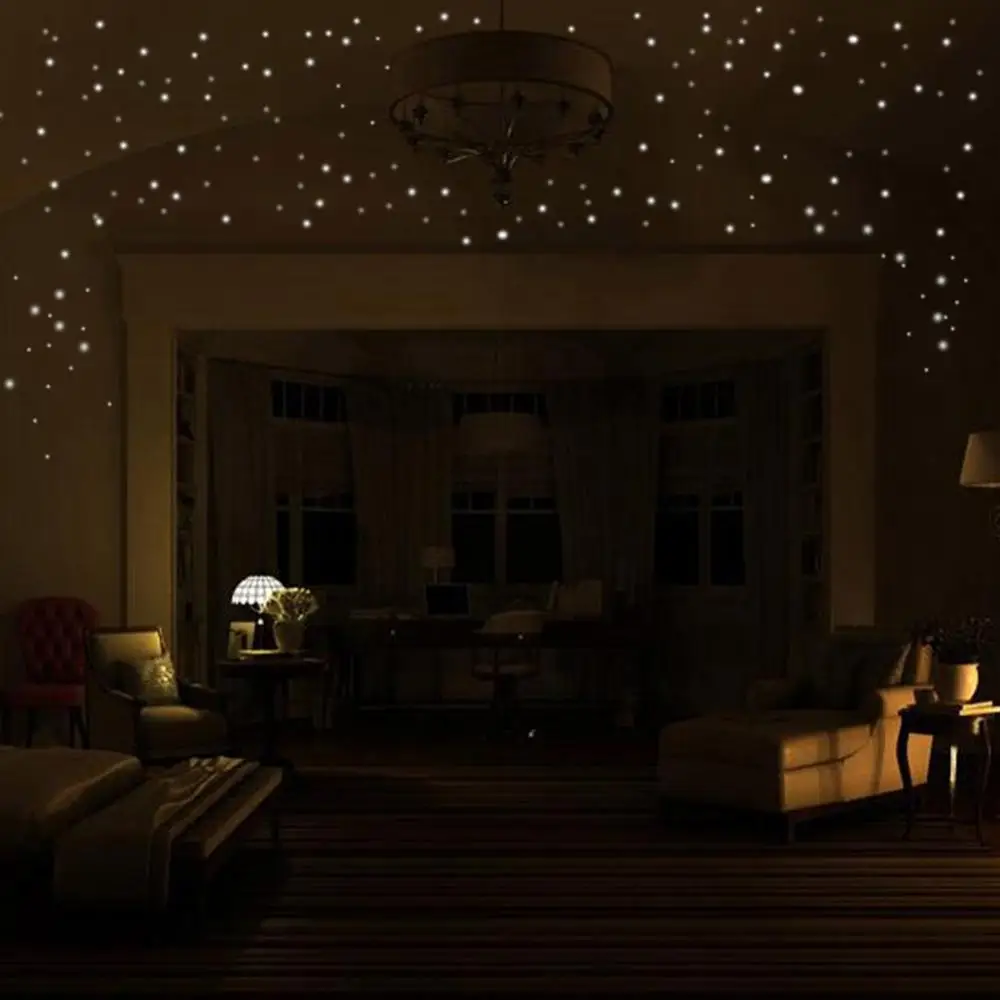 Luminous Dot Wall Stickers 407PCS DIY Pattern Glow in The Dark Dots Stickers Kids Bedroom Ceiling Wall Decoration Decals