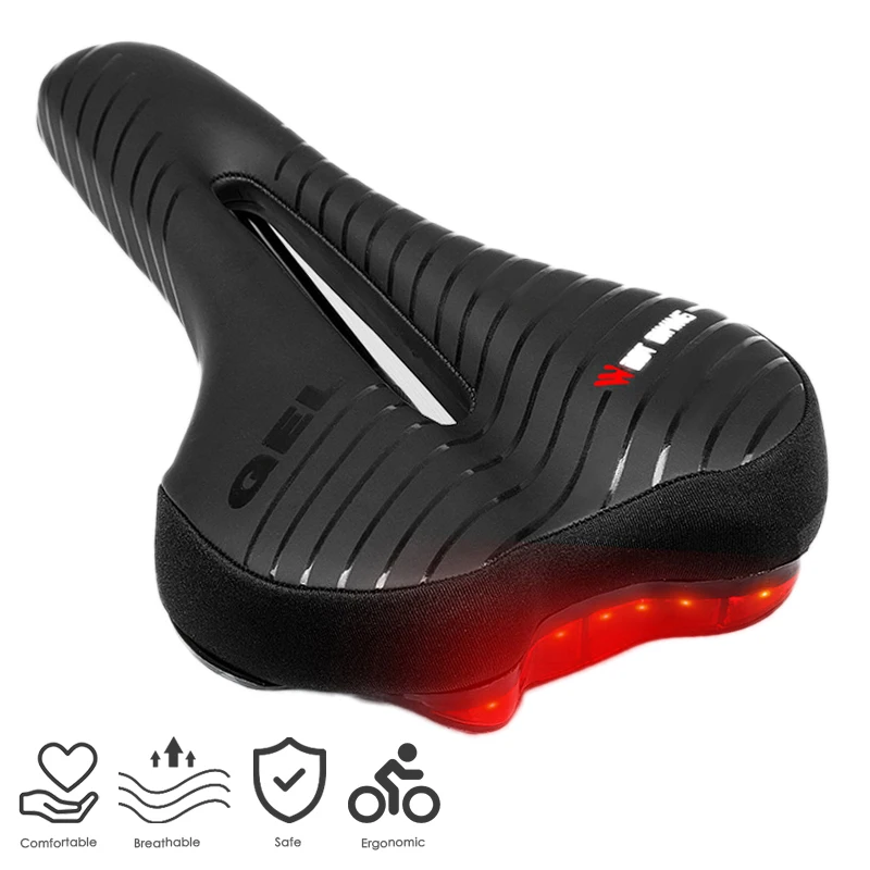 Selle Confort Vélo Boloromo Gel Doux Noir – Large Et Rembourrée Pour Giant