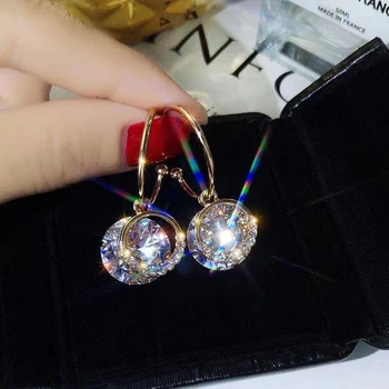 

FSUNION 2020 New Fashion Metal Classic Round Dangle Earrings Korean Circle Geometric Sweet Small Earrings For Women Jewelry Gift