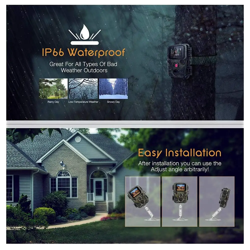 Photo-trap Thermal Imagers For Hunting Scout Mini Camera Chasse 16MP 1080P Night Vision Wildcats Hunting Camera Trap With LCD
