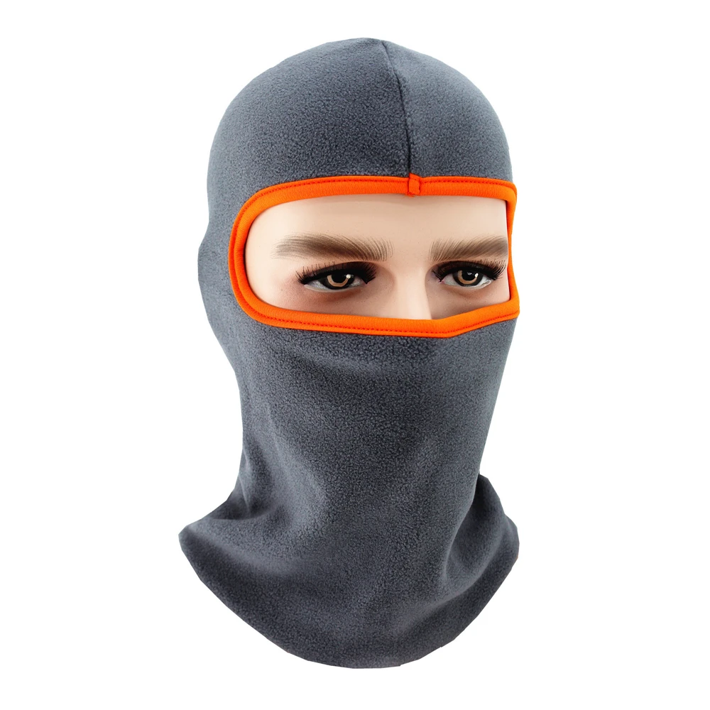 Winter Fleece Motorcycle Full Face Mask Cover Anti-dust Windproof Face Mask Hat Neck Warmer Helmet Skiing face shield Balaclava - Color: HO