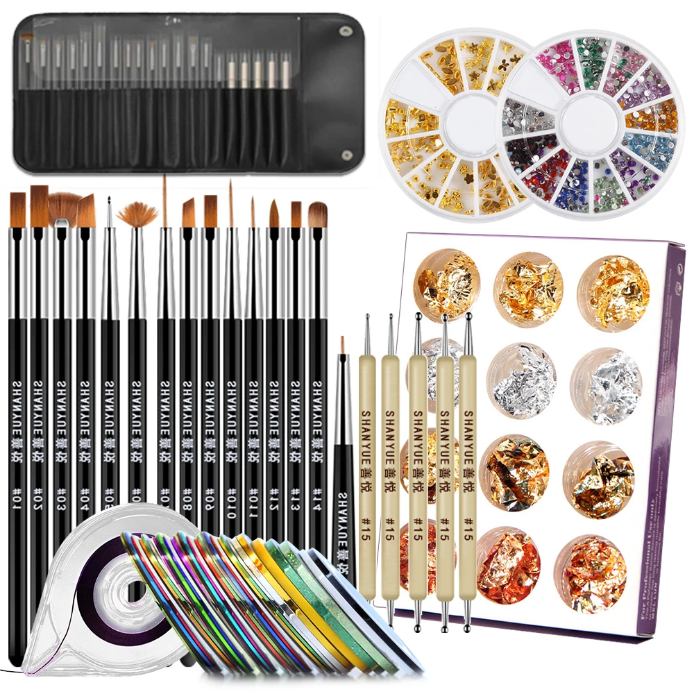 Juego de pinceles de Gel para manicura, 15/20 piezas, para polvo acrílico líquido, para esculpir