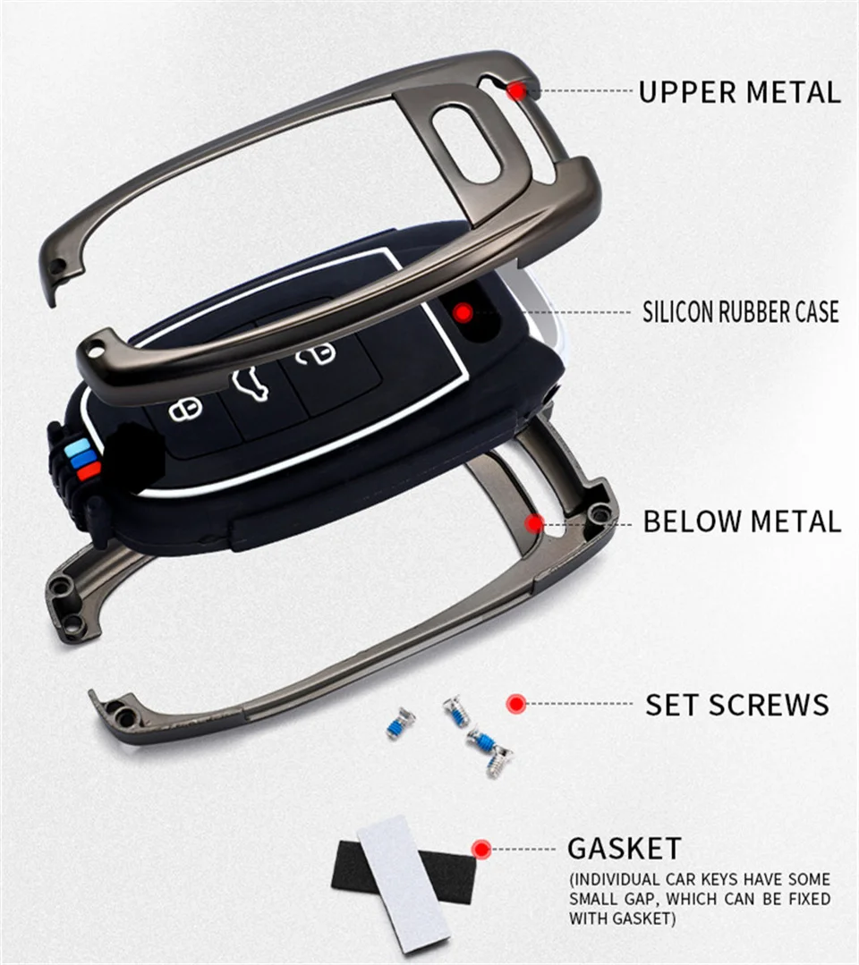 Cover per chiave/telecomando per Audi A1 A3 A4 A5 A6 A7 A8 Quattro Q3 Q5 Q7 2009-2015 proteggi Set accessori portachiavi - H84214194106945c0a8324df5f24981cf8