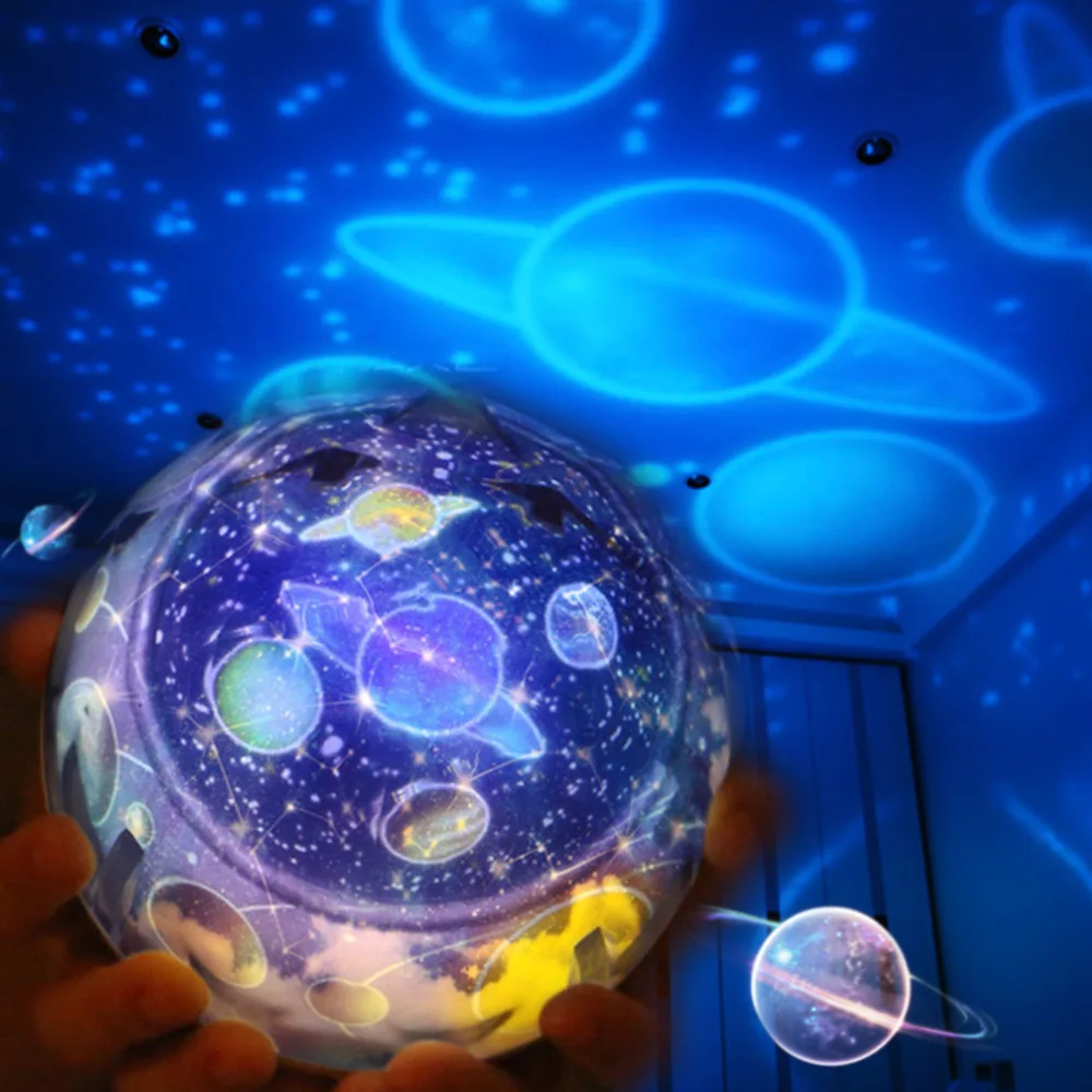Romantic Starry Night Light Sky Projector Star Lamp Star MasterPlanet Magic Earth Universe LED Colorful RotateFlashing Kids Gift