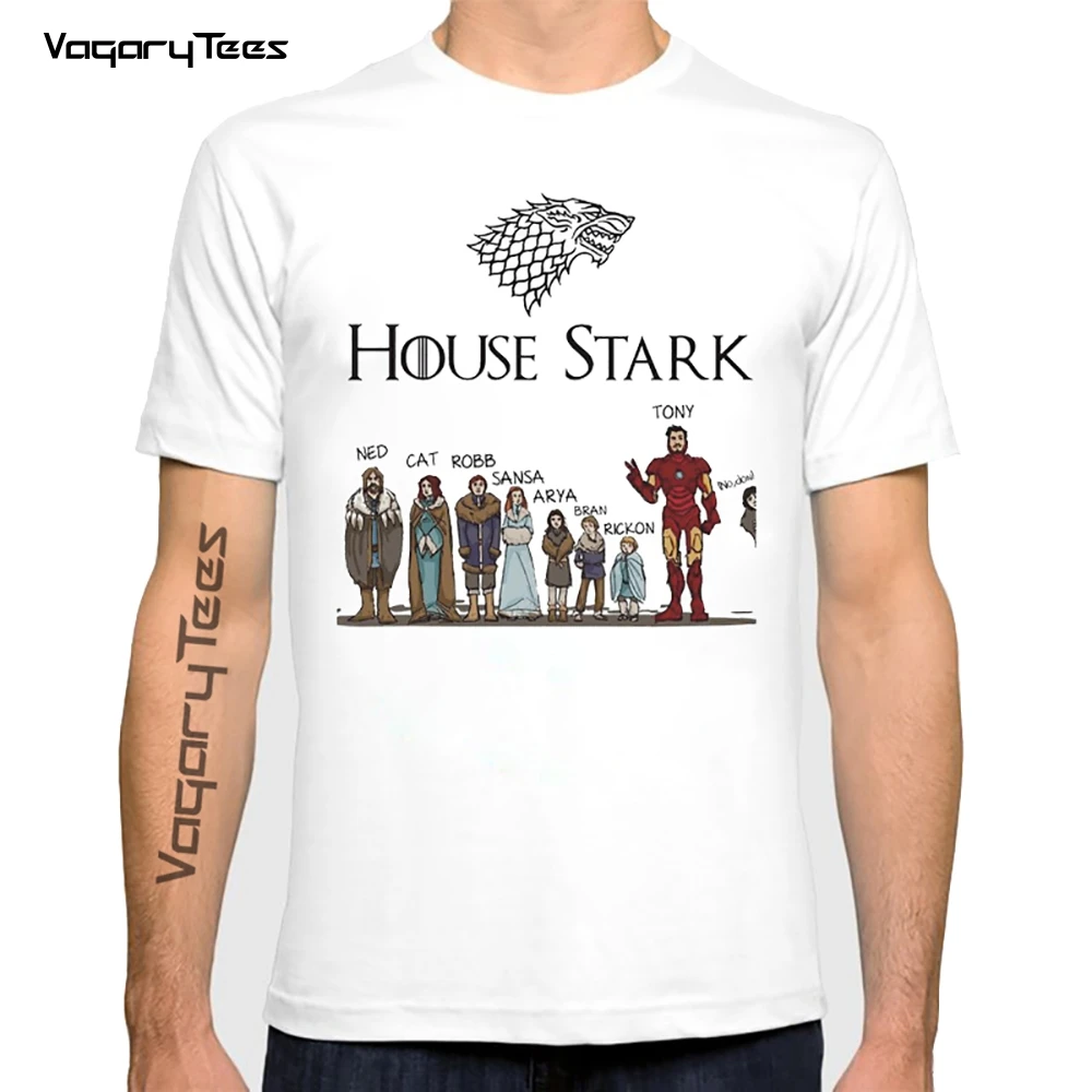 New House stark Print Casual Funny T shirt Summer man short sleeve