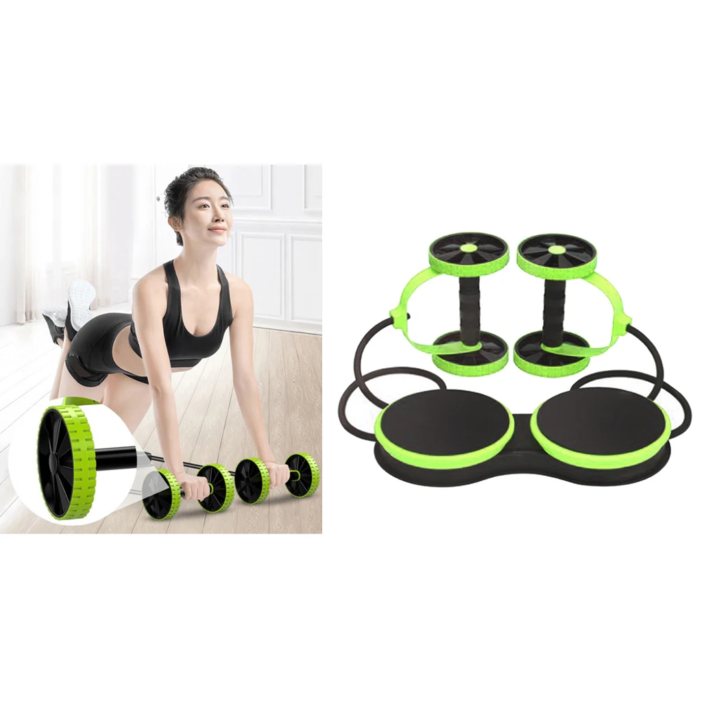 Premium Ab Roller Waist Muscle Trainer Pull Rope Home Bodybuilding Wheels Gear