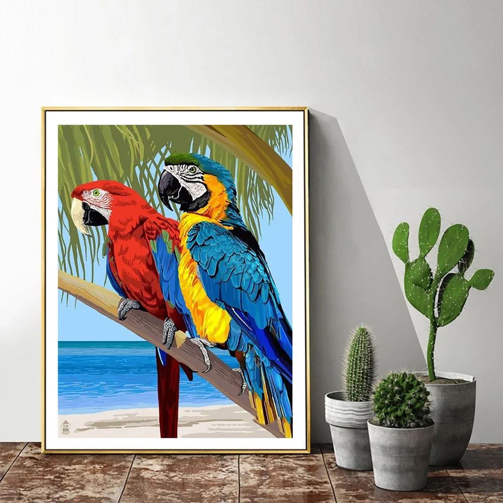 Diamond Painting Uccelli Pappagalli 110x50 Cm - Kit 5D Con Strass Rotondi, Tela HD, Per Adulti E Bambini