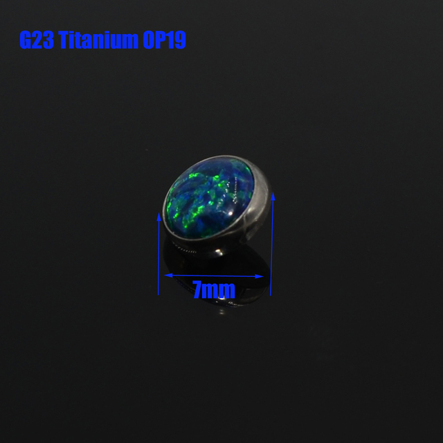G23 4mm&5mm&6mm&7mm G23 Titanium Opal Stone Dermal Anchor Top Micro Skin Diver Surface Piercing Body Jewelry