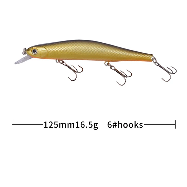 1pcs Fishing Lure Minnow 12.5cm/17.7g Topwater Artificial Bait 3D Eyes Plastic Wobblers Tackle Pesca Far-casting Magnet System 22