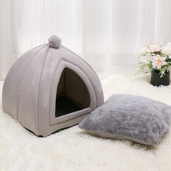 

New Deep Sleep Comfort In Winter Cat Bed Little Mat Basket For Cat‘s House Products Pets Tent Cozy Cave Beds Indoor Cama Gato