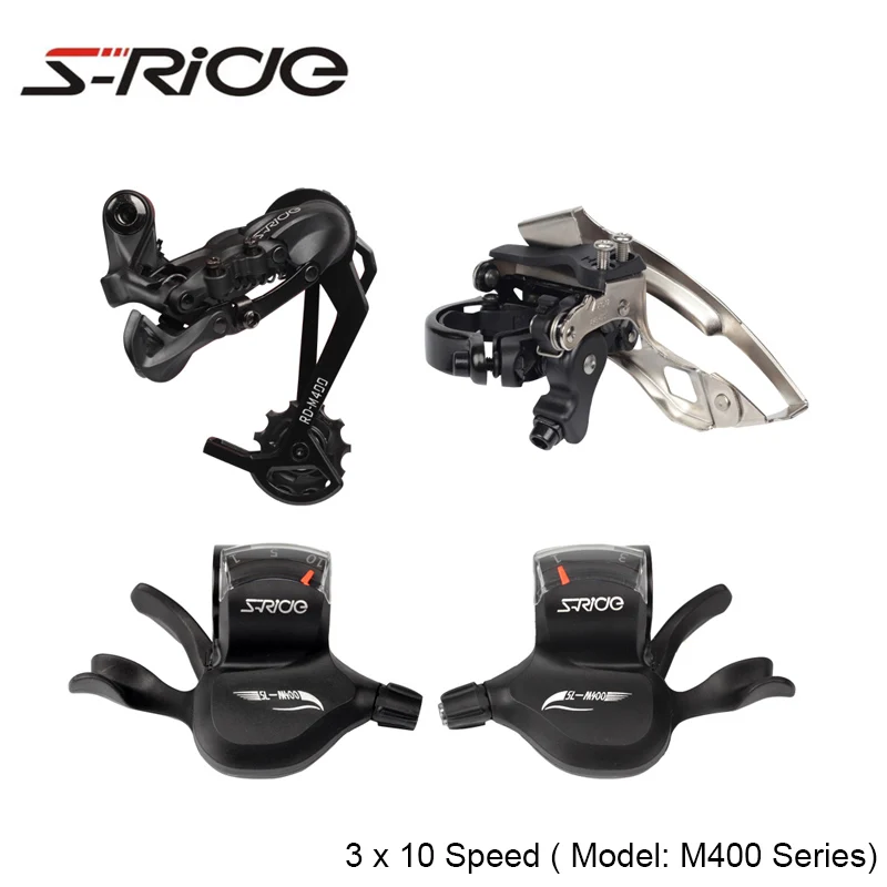 

S-Ride M400 Mountian Bike 3 x 10 Speed Front Rear Derailleur + Trigger Shifter Cable Compatible With SHIMANO MTB Bicycle Parts