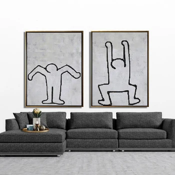 

Black And White Painting Inspired Abstract Canvas Art Set of 2 Oversized Modern Wall Art Set of 2 Paintings On Canvas