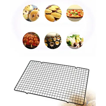 

Stainless Steel Wire Grid Cooling Tray Cake Food Rack Oven Kitchen Baking Pizza Bread Barbecue Cookie Biscuit Holder Shelf