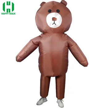 

Halloween Brown Bear Inflatable Costume Funny Animal Cosplay Bear Mascot Carnival Costume Fancy Dress Suit for Men Women