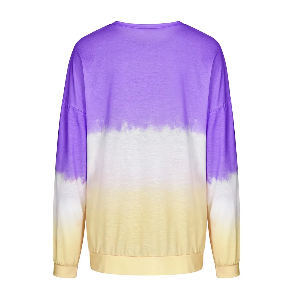 Poleras mujer de moda camiseta mujer футболка Женская толстовка с длинным рукавом цветной Галстук окрашенный принт с рождественским лосем пуловер