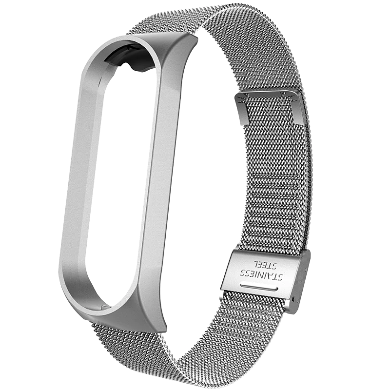 Серебристый UTHAI S15 металлический ремешок из нержавеющей стали для Xiaomi mi Band 4 ремешок на запястье для Xiaomi mi band 3 4 браслет для mi Band 4 - Цвет ремешка: Серебристый