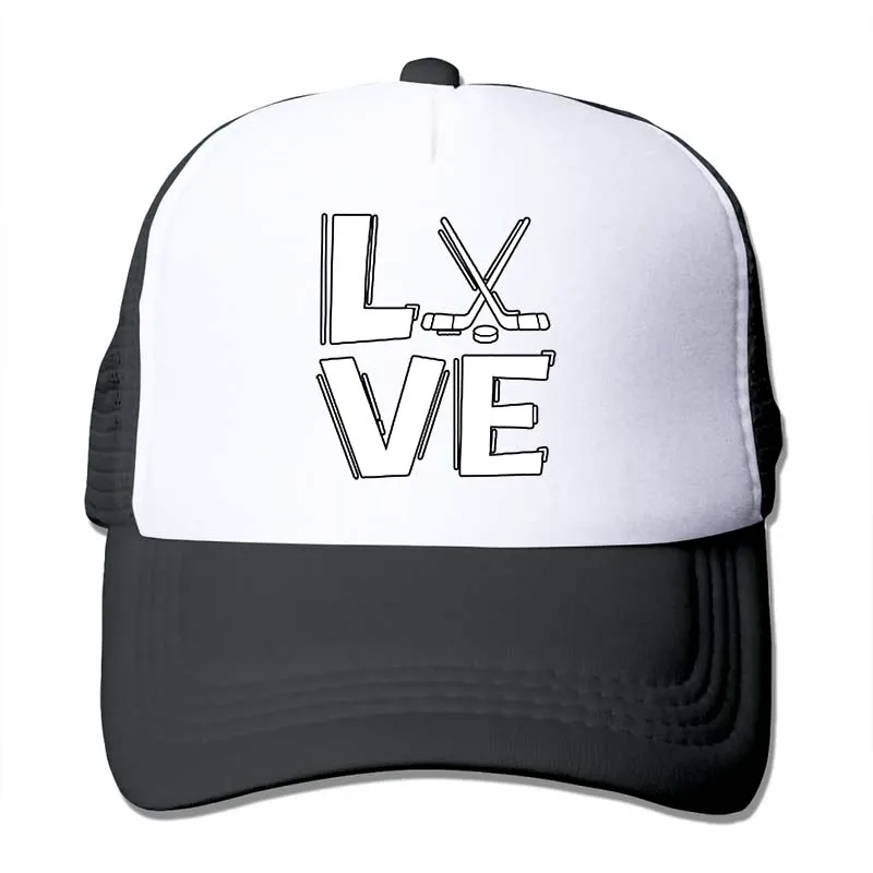 С надписью Love, хоккейной тематики с надписью Love, хоккейной тематики, хоккейной тематики, подарок Hockeyss, хоккейный болельщик, бейсболка для мужчин и женщин, Кепка для водителя грузовика, модная Регулируемая Кепка - Цвет: 4-Black