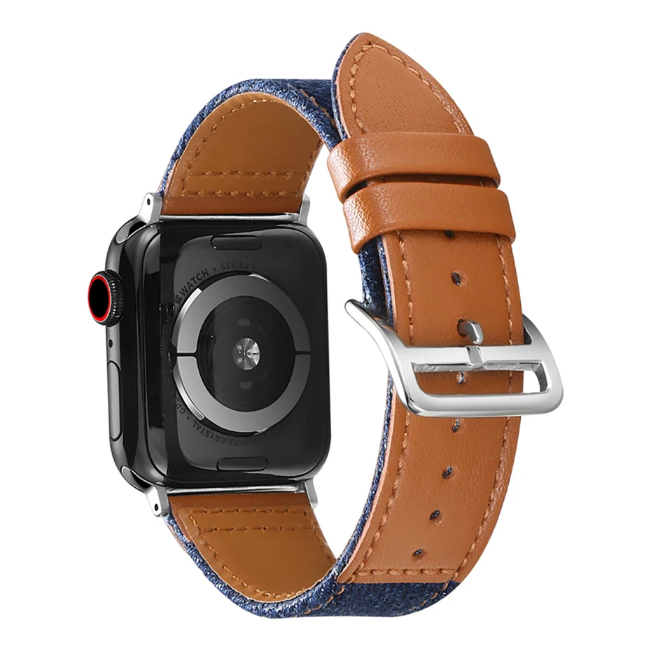 Нейлоновый кожаный ремешок для часов apple watch band 44 мм Iwatch series 5 4 3 2 1 Аксессуары 42 38 40