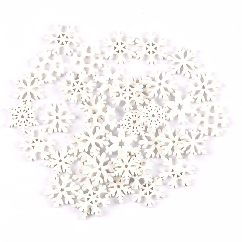 20mm Összecsap Fa- Fehérítőszer snowflakes karácsonyi Dísztárgyak Karácsony medálok diy scrapbooking kézműves Új Év haza decorations