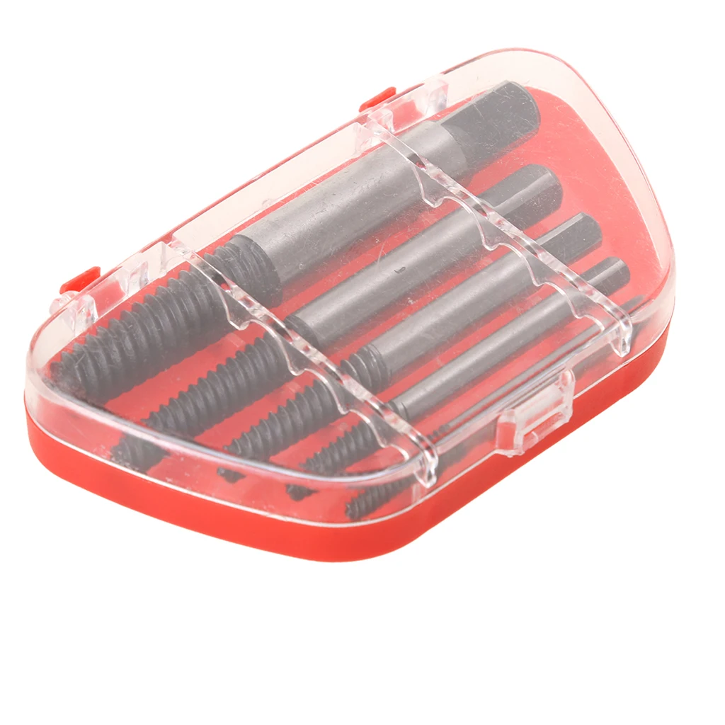 5x 4-18mm Small - Large Screw Extractor Set In Case Broken Stud Bolt Remover Carbon Steel