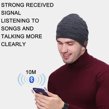 

2020 Winter Warm Beanie Hat Bluetooth Music Cap Wireless Music Running Hat Caps Cap caps Smart Thermal sport Hiking dropshi K4B9