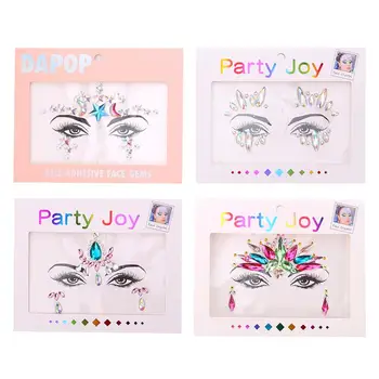 

4Pcs Face Jewelry Delicate Diamond Crystal Acrylic Face Jewelry for Party Shows Daily Use