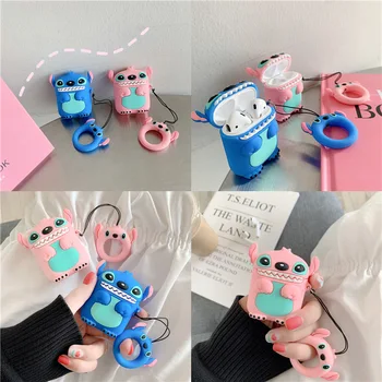 

For Airpods 2 Case Silicone Stitch Cartoon Cover Cute Earphone Case 3D Headphone case for airpods Accessories
