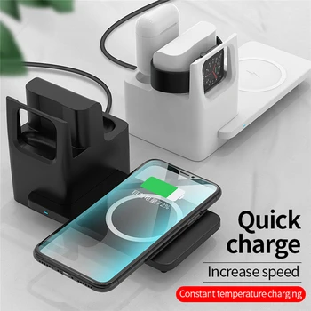 

Portable 3 in 1 Wireless Charger for Iphone Android Phone Smart Watch For Airpods 1 and 2 Generation Fast Charging Stand IY324