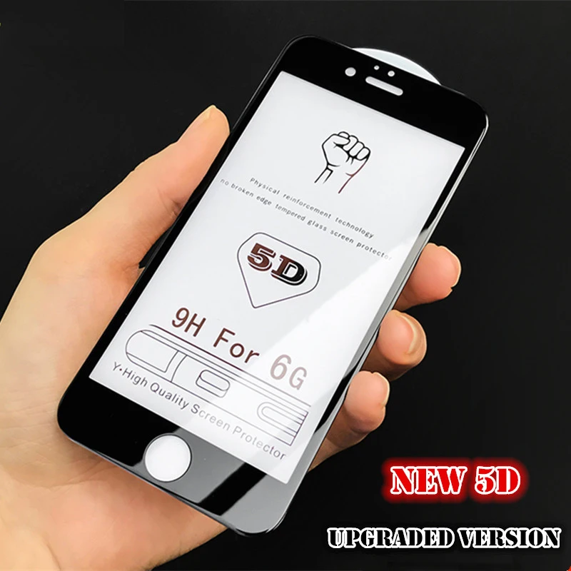 

New 5D Full Cover edge Tempered Glass For iphone X XS Max XR 6 7 8 Screen Protector Glass luxury For iphone X 8 7 6s Plus Glass