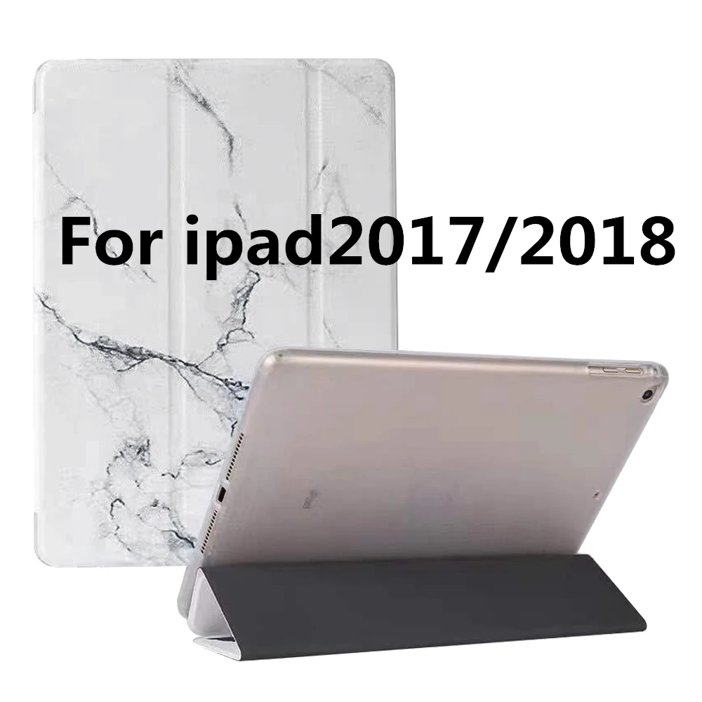 Для iPad 9,7 ТПУ чехол мрамор из кожи с натуральным лицевым покрытием смарт-крышка для iPad 5/6 Air 2 Mini 1/2/3, iPad 2/3/4 Pro 10,5 мини 4/5 чехол - Цвет: C ipad2017 2018