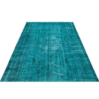 

Handmade Turquoise Vintage Overdyed Turkish Area Rug 162x272 Cm-5'4''X8'11''