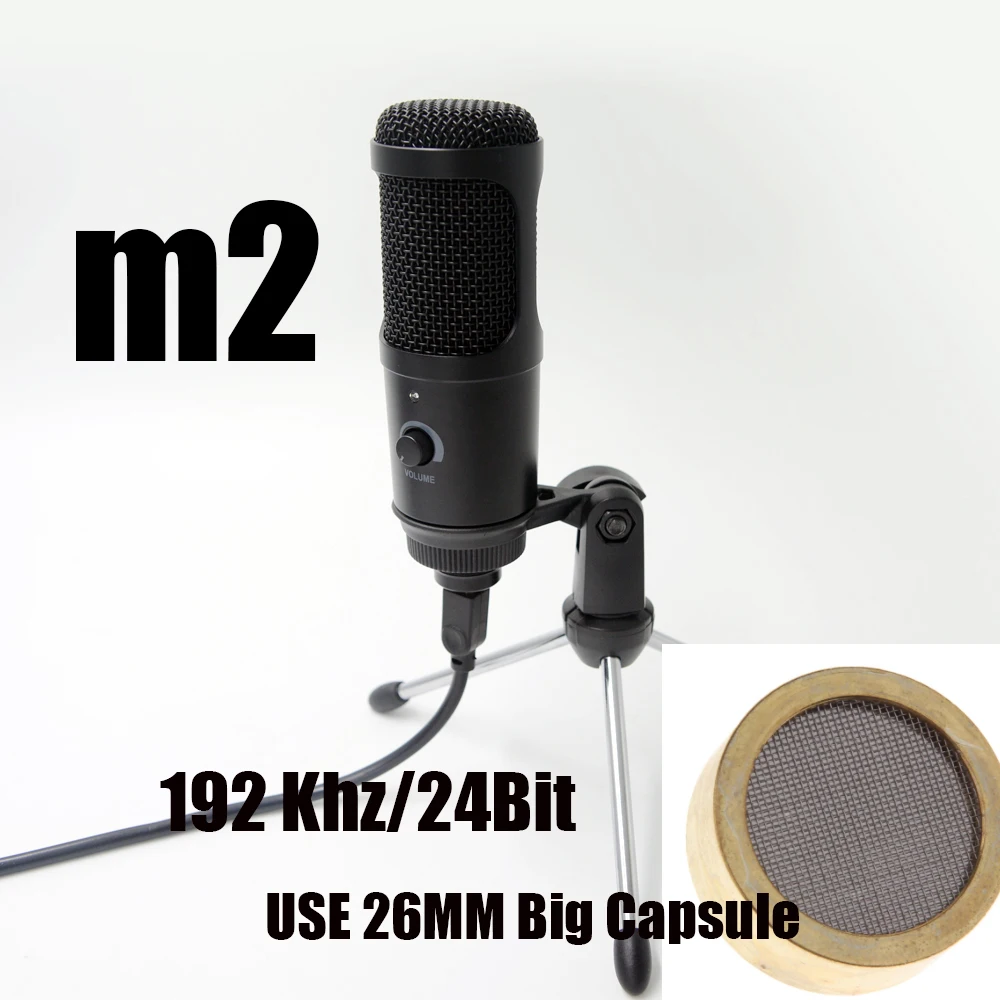 YTOM M2 M2Pro 192/24Bit Professional USB Microphone Condenser Mic With 26mm Big Capsule For PC Gaming Youtube Recording Computer 