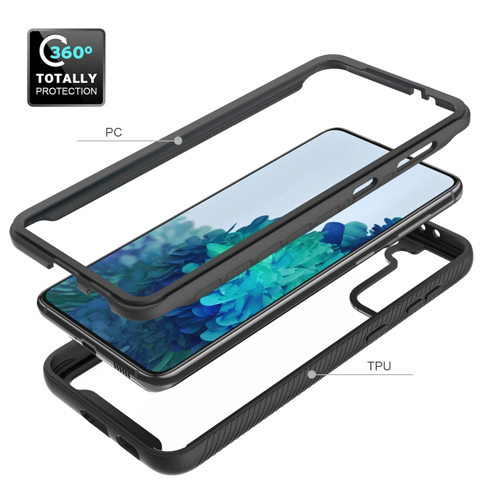 shockproof Transparent Hybrid 3 in1 Phone Case for Samsung Galaxy S21 S22 Ultra S20 FE Full Protection Hard PC Back Cover Shell cheap galaxy s22 ultra case