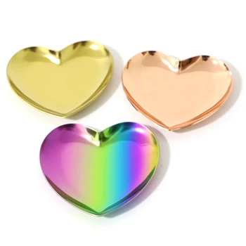

Nordic Stainless Steel Heart-Shaped Jewelry Plate Small Object Storage Plate Decorative Plate Fruit Plate