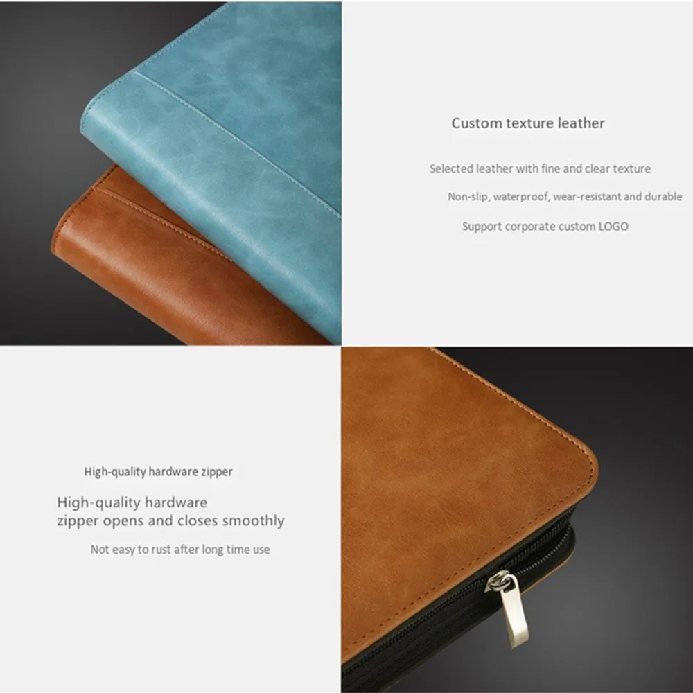 Business portable clutch bags wireless wired charger mobile phone tablet computer stand charging treasure calculator A4 notebook