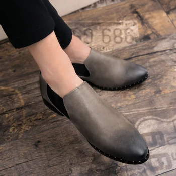 

Leather Shoes Men Loafers Brand Designer Pointed Shoes Classic Office Mans Footwear Business Formal Shoes Casual Slip On Shoes