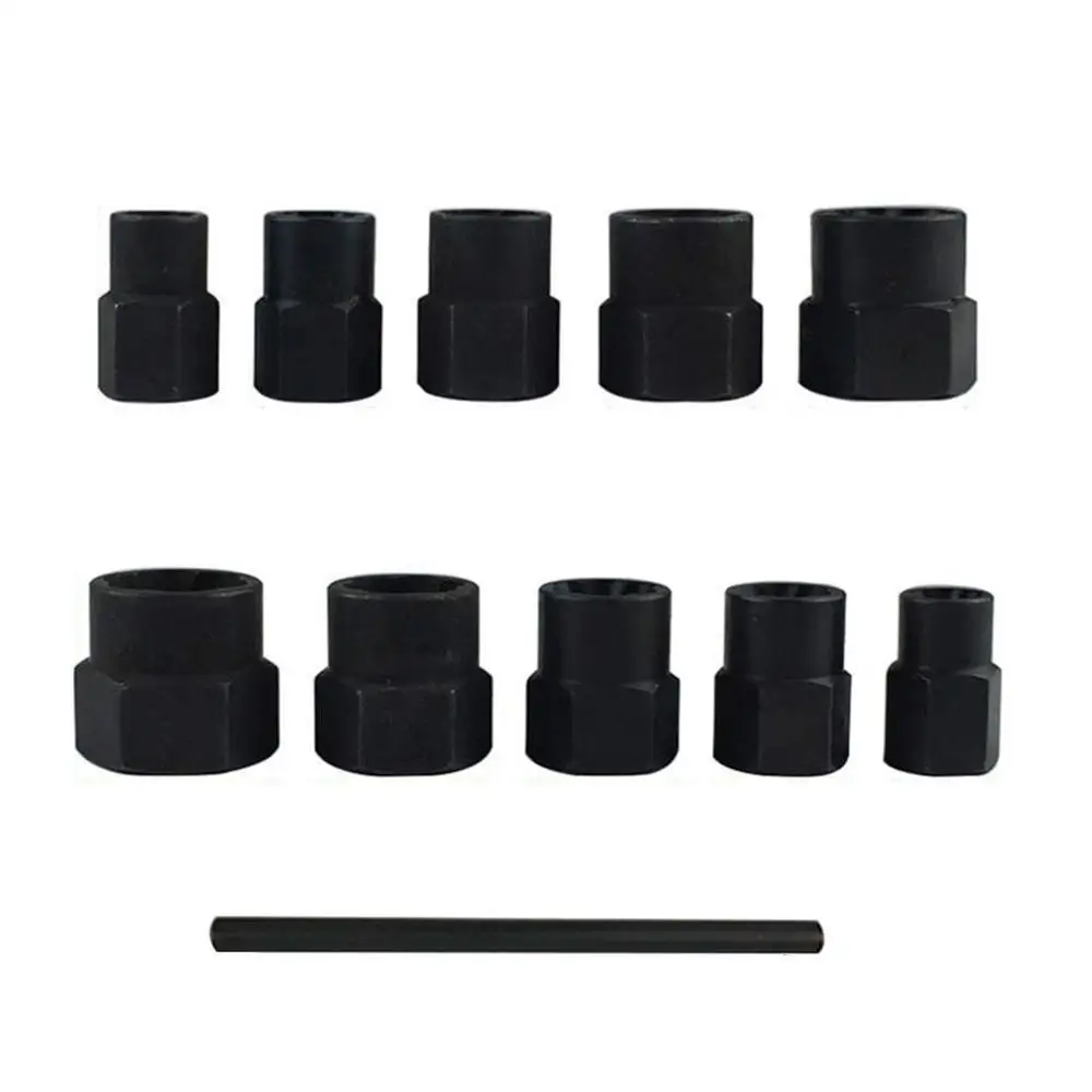 

12pcs Twist Socket Set Nut Extractor Damaged Lock Wheel Nut Removal Socket Wrench