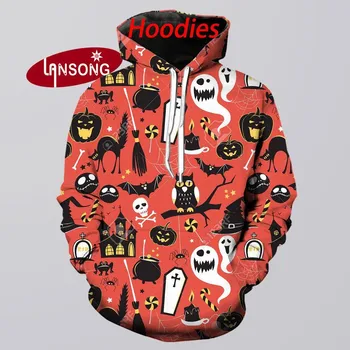

new hoodies funny 3d print halloween harajuku tracksuits weashirts/pants jacket men short homme clothes men hip hop streetwears