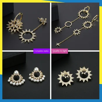 

2020 European style new creative gear earrings Volkswagen set inlaid pearl ladies fashion accessories women brand jewelry