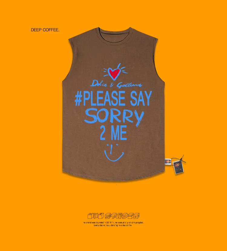 Уличная одежда, Camiseta, топы, новинка, Harajuku, хлопковая, персонализированная, ручная роспись, уличная граффити, круглый вырез, майка без рукавов