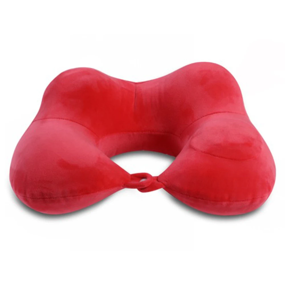 Urijk u-образная подушка для путешествий на шею, складная воздушная подушка для шеи, надувная, портативная, удобная, для деловых поездок, для улицы, Прямая поставка - Цвет: style2 red