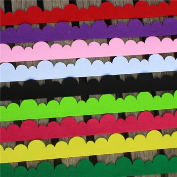 

5pcs 42*100mm Colorful Wave Shape Non-woven Cutting Felt Cloth Felts Fabric For Kindergarten Kids Home Room Decor Wall Stickers