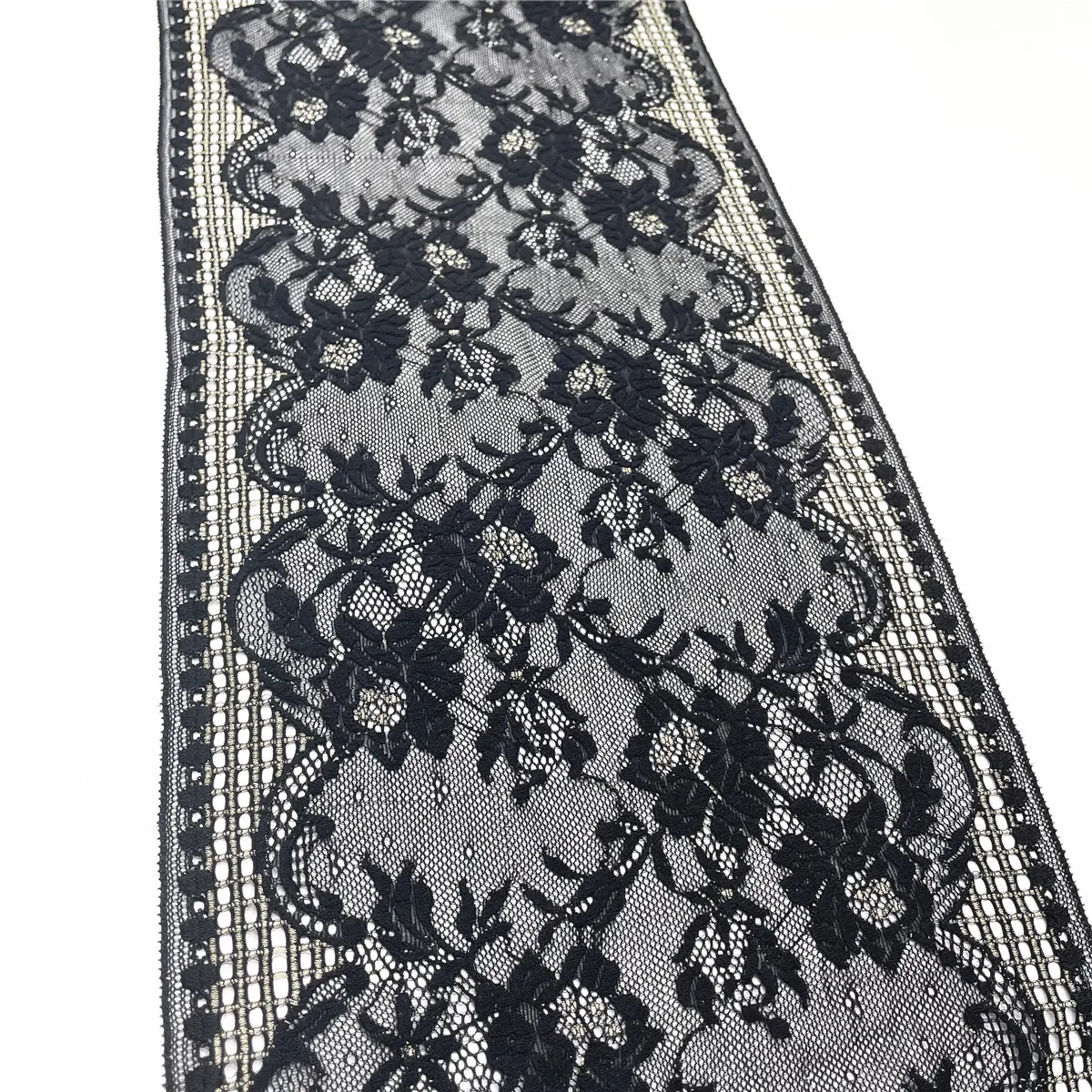 3y/Lot Width 8 1/2 inch (22cm) Black Gold Elastic Stretch Lace Trim Lingerie Sewing Craft DIY Apparel Fabric Garment Accessory 4