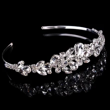 Винтажная Роскошная прозрачная Хрустальная лента для волос Стразы Тиара повязка на голову женские свадебные аксессуары для волос Пышные свадебные украшения для волос