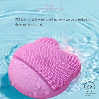 

Ultrasonic Vibration Electric Silicone Face Cleansing Brush Deep Pore Cleaner Soft Face Washing Brush With Mirror Beauty Tool