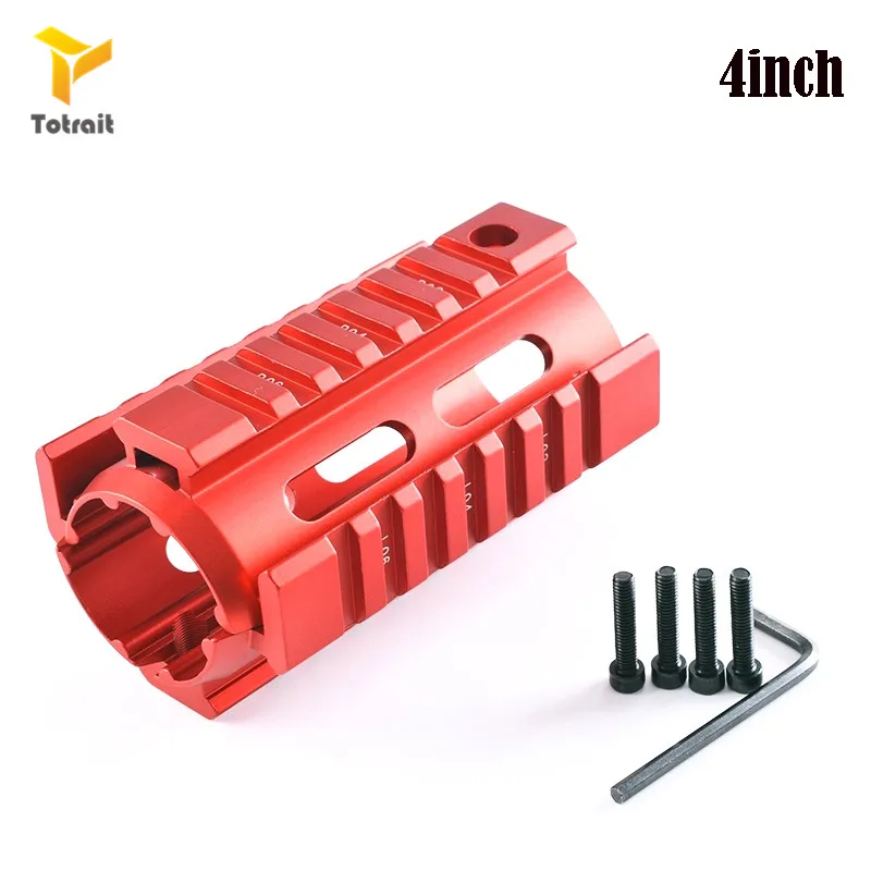 TOtrait тактический охотничий 4 дюймов Drop In Free Float Quad Rail Scope Mount из двух частей Handguard для страйкбола M16 AR15 черный/красный/коричневый - Цвет: red