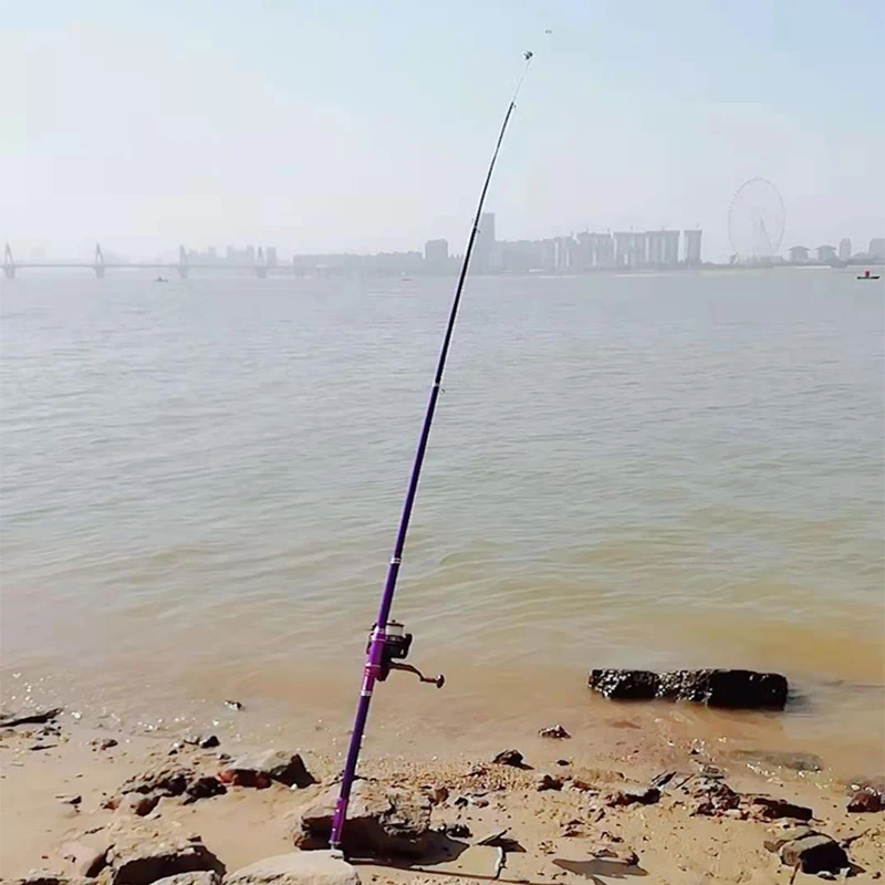 Purple Carbon sea rod 2.1m 3.6m 3.9m 4.2m 4.5m throwing fishing rod  smoothly long shot telescopic spinning pole